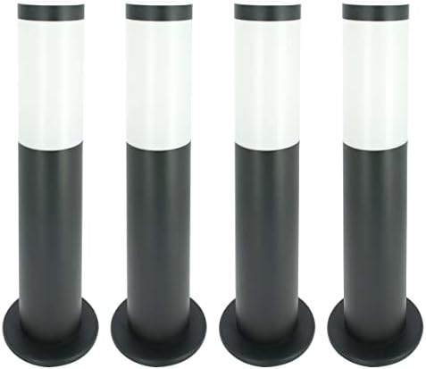 Lot de 4 Bornes Valente extérieur Gris E27 Noir Terrasse Jardin A...