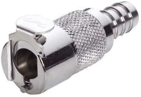 Quick-Disconnect Fittings, Hose Barb Body, Chrome-Plated Brass, Non-Valved, 3/8" ID; 1/Each
