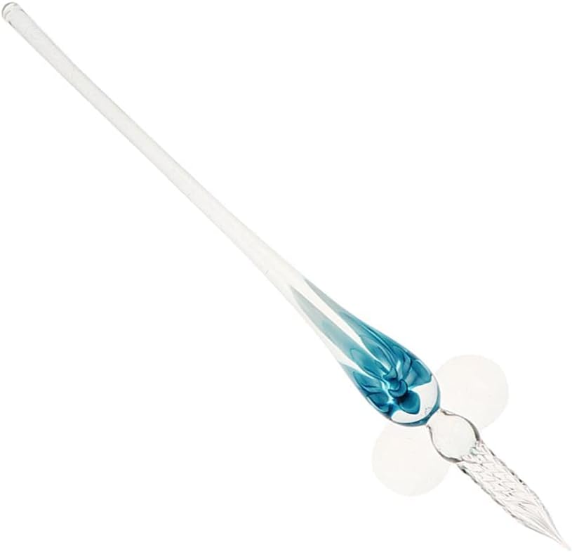 Vintage Style Glass Dip Pen Glass Writing Crystal Pen with Shelf