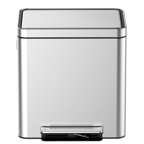 Caneca dual rectangular de acero inoxidable 20L*2