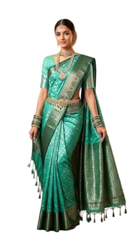 Image of Sree Kumaran Women's Handloom Kanchipuram Silk Saree With Blouse