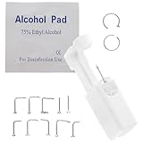 HOMSFOU Kit de Perforación de Nariz Doméstico 1 Máquina Perforadora de Acero Inoxidable y 12 Aros de Nariz Piedra Incrustada para Cuidado Personal y Piercing Profesional