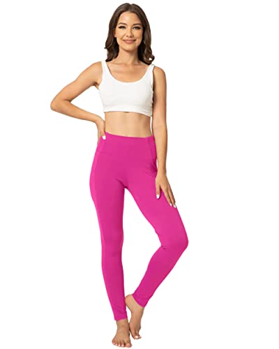 Kcutteyg Yoga Pants For Women With Pockets High Waisted Leggings Workout Sports Running Athletic Pants (Hot Pink, Large) #TOP3