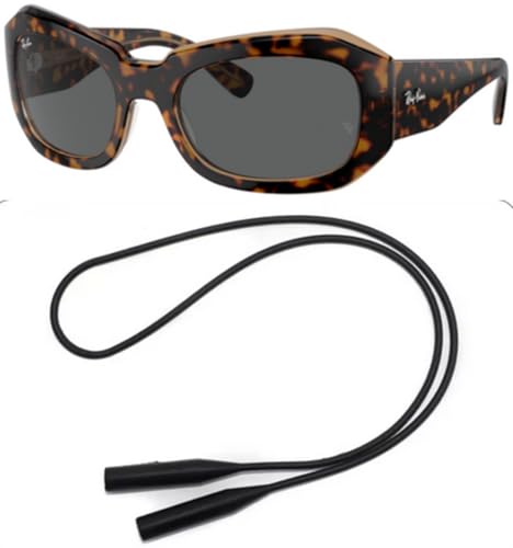 Ray-Ban RB2212 Sunglasses Bundle: RB 2212 BEATE 1292B1 Havana On Transparent Brown/Dark Grey Crystal Standard and Universal Anti-slip Silicone Leash2