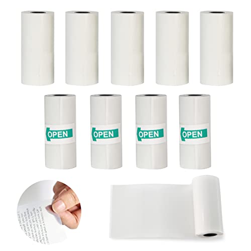 Papel Térmico Transparente, 10 Rollos Autoadhesivo Papel Impresora Termica, Papeles de Impresora Térmica para Mini Impresoras Térmicas, 57 x 25 mm (Transparente)