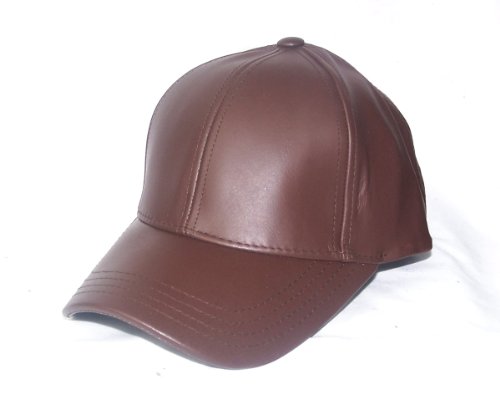 Premium Leather Dark Brown Baseball Hat Cap