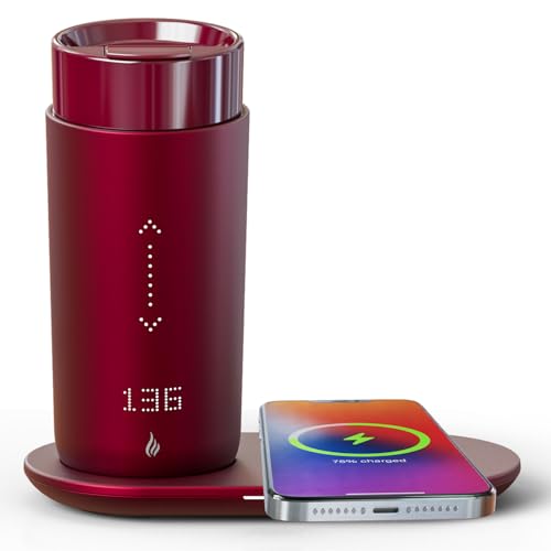 Travel Mug 3.874 Oz App Controlled Mug 5.64-6.487 Hour LED Hot Fast Wireless Base HONGYUNSE