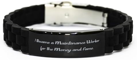 Cool Maintenance Worker Black Glidelock Clasp Bracelet, I Became a Maintenance, Present for Men Women, Best Gifts from Boss, Tool Set, Gift Card to a Home Improvement Store, A Day Off from Work image 2