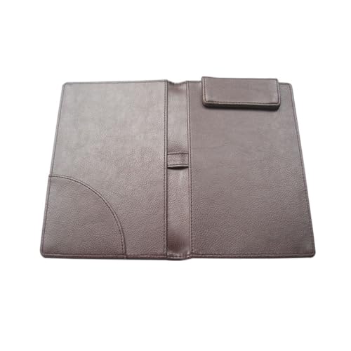 Porta chequera con clip para bolígrafo que agiliza el pago y protege los recibos