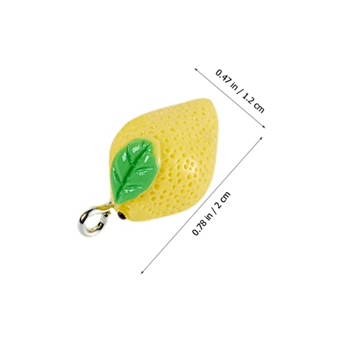 SEWACC 40 Pçs Para Fazer Encantos Pulseira Ornamento Achados Jóias De Resina Limão Pingente De Pende