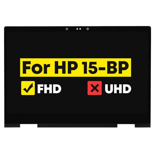 Image of 15.6 inch Assembly for HP Envy x360 15M-BP 15-BP 15M-BQ 15-BQ 15-bp000 15-bp100 15m-bp000 15m-bp100 15m-bp1xx 15M-BP011DX 15M-BP012DX 15M-BP112DX 15-BP143CL 925736-001 LCD Touch Screen Replacement 1080P