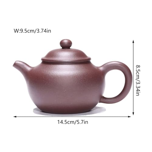 Tetera artesanal de arcilla púrpura con infusor miniatura 2