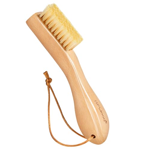 BFWood Laundry Stain Brush, Natural Soft Boar Bristles, Removes Tough Stains from…