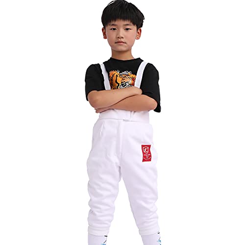 Adult Children's Fencing Pants, Ce Certified 350N Fencing Equipment Protective Clothing, Foil/Epee/Sabre Fencing Suit - White #TOP2