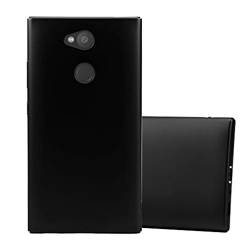 Cadorabo Hülle kompatibel mit Sony Xperia L2 Schutzhülle TPU Silikon Hülle Metallic Design Anti Rutsch Slim Kratzfest Stabiles Hardcase mit R&umschutz Hülle Hülle für Sony Xperia L2 in Schwarz