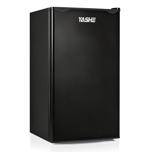 YASHE 92L Petit Frigo avec Congélateur, Porte-Bouteilles Intégré Compact, Énergétique, Silencieux, Porte Réversible, Thermostat Réglable, pour Chambre,...