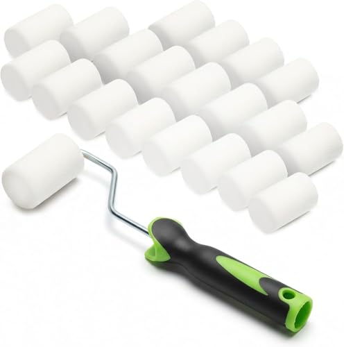 ToolSpace Rouleau Peinture Rouleaux Mousse Lisse avec Manche pour Bois Métal Carrelage Meubles...