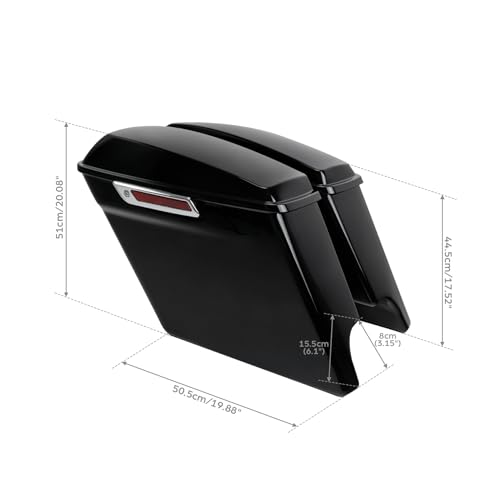 TCT-MOTORPARTS alforjas rígidas estiradas 5" negras con soportes de conversión para Harley Softail Fat Boy Breakout 2018-2025 miniatura 5