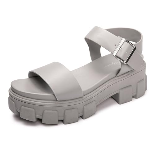 Image of Luffymomo Women's Platform Wedge Sandals | Chunky Heels Ankle Strap Shoes Open Toe Summer Adjustable Sandals, Lug Sole