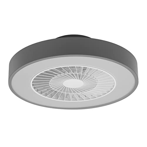LEDVANCE Smarte WiFi LED Deckenventilator Leuchte, Zylinder förmig , grau, dimmbar, regelbare Luftgeschwindigkeit, inklu...