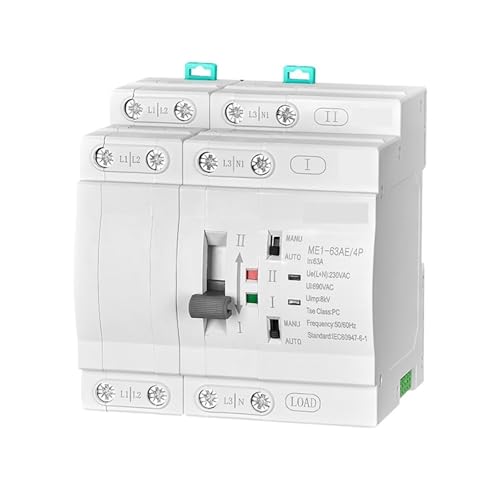Interrupteur de transfert automatique 4P 63A pour rail DIN 230V