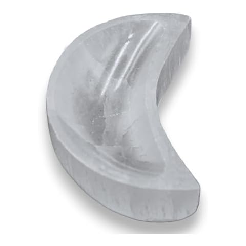Xen Minerals Selenite Moon Bowl - Healing Crystal Dish for Charging Crystals, Jewelry - Calming Home Decor, Spiritual Gifts Cover