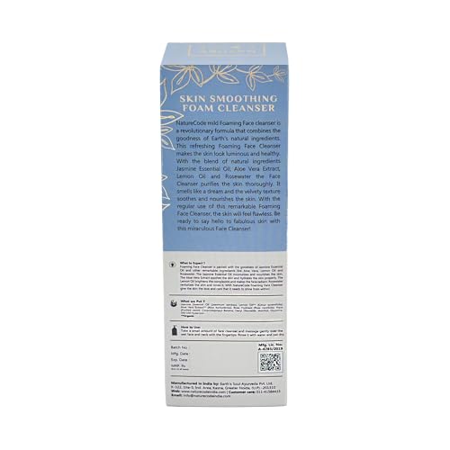 Naturecode Natural Face Wash | Aloe Vera, Neem & Essential Oils | Gentle Foaming Cleanser for Acne-Prone & Sensitive Skin - 200ml (Pack of 2)