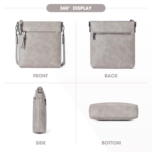 Roulens Mittel Damen Umhängetaschen, Leicht Damen Schultertasche aus Veganes Leder, Crossbody Bags für Frauen mit Verstellbar Abnehmbar Breiter Gurt