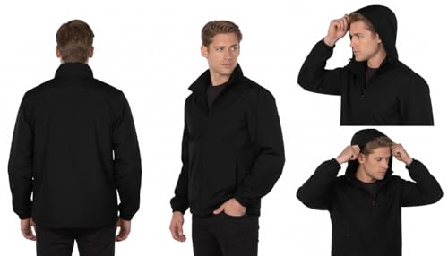 Image of AFC Men's Mid Weight Nylon & Fleece Jacket Water Resistant Coat in 3x & 4x