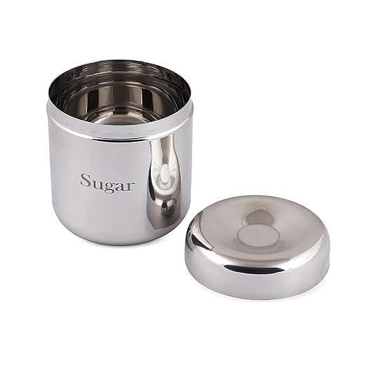 Image of QIMACPLUS Kitchen Canisters Set - Stainless Steel Food Storage Jars For Sugar, Coffee, Tea, Candy - Airtight Containers With Stainless Steel Lids For Freshness And Style Set of 3,Silver