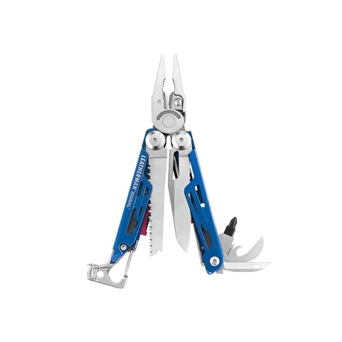 LEATHERMAN, Signal, 19-in-1 Multi-tool for Outdoors, Camping, Hiking, Fishing, Survival, Durable & Lightweight EDC, Made in the USA, Blue/Red