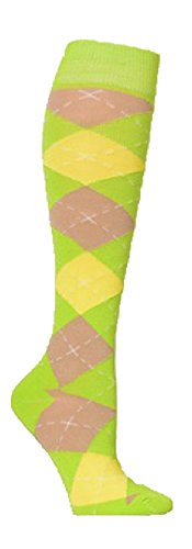 Image of COUVER Women Argyle Knee High Socks | 75% acrylic 15% nylon 10% spandex, classic argyle diamond pattern, over the calf knee high fit, women knee socks