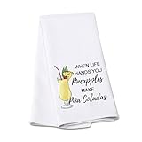 G2TUP 面白い インスピレーション キッチンタオル When Life Hands You パイナップル 小麦粉袋 ふきん ホワイトハンドタオルキット モチベーションを高めるギフト (You Pineapples KT)