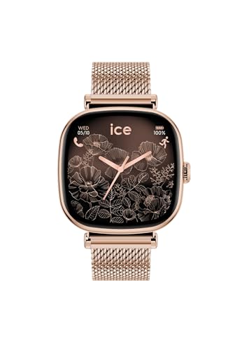 ICE-WATCH - Ice Smart 2.0 Rose-Gold Milanese - Montre connectée carrée Rose-Gold pour Femme avec Bracelet en Acier Inoxydable - 025233 (1.70 Pouces)