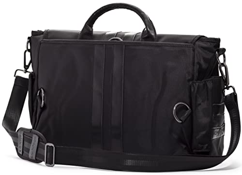 E.C.Knox Diaper Bag Backpack/Tote, with Built-in Baby Wipes Dispenser, Fold-Out Changing Pad, Stroller Hooks, 15 Pockets, Durable Nylon with Zip-Out Washable Canvas Lining, Black