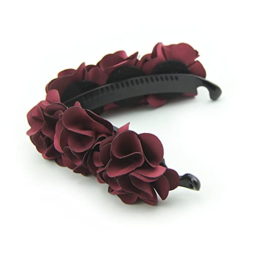 Pinza para cabello banana color vino miniatura 3