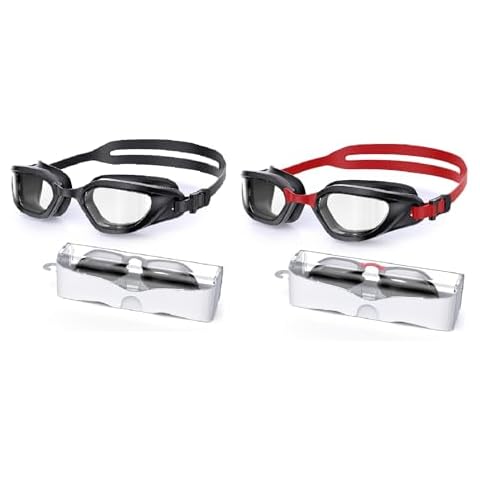 Vegemono Swim Goggles, 2 Pack Swimming Goggles Adults, Anti-Fog UV Protection Goggles, No Leaking Pool Goggles for Men Women Cover