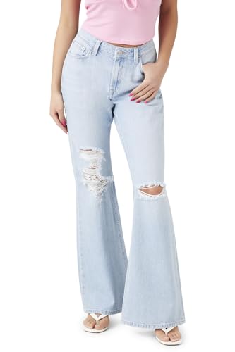 Forever 21 Women's Distressed Flare Jeans