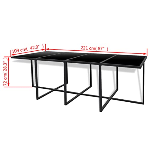 Qzzced 13 Piece Patio Dining Set With Cushions,Outdoor Bar Table,Patio Bar Set,Modern Outdoor Furniture,Dining Bench With Back,Bistro Set,For Patio Deck Garden,Backyard & Lawn,Poly Rattan Black #TOP6