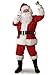 Set Costume da Babbo Natale Completi Costume da Babbo Natale per adulti Natale Deluxe Furry Santa Suit Outfit Costume Cosplay Barba Cappotto Pantaloni Cintura Cappello Puntelli Set (B adulto rosso, L)
