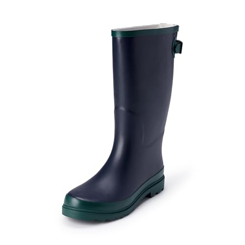 Amazon Essentials Bottes de Pluie Hautes et Imperméables Femme, Bleu Marine, 38.5 EU