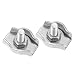 M METERXITY 12 Pack Single Bolt Wire Rope Clip - 1.5-2mm Stainless Steel Wire Cable Clamp Fastener, Apply to Outdoor(M3)