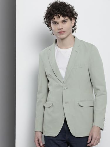 Image of The Indian Garage Co Men Slim Fit Solid Single Breasted Blazers