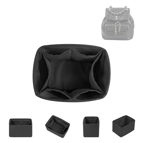 Image of DGAZ Silk Purse Organizer Insert Fits Chanel Duma Bags,Silky Smooth Bag Organizer,Luxury Handbag & Tote Shaper(Black,22A /22C /23C /24P Small)