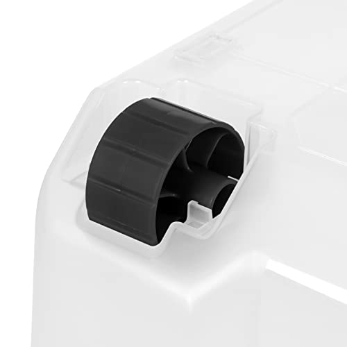 Image of IRIS USA 106 Quart WEATHERPRO Wheeled Plastic Storage Bin Tote Organizing Container with Durable Lid and Seal and Secure Latching Buckles, Clear /Black, 3 Pack