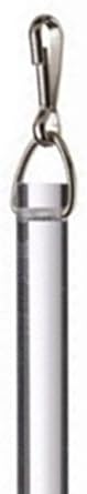 24" Heavy Duty Clear Acrylic Drapery Baton Curtain Wand 1/2" Thick with Stainless Steel Snap Hook (Single)