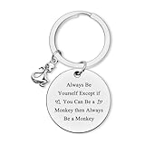Dabihu Monkey Lovers Gifts Monkey Keychain Birthday Gifts for Animal Lovers Friends Cousin Animal Lover Inspirational Keychain Best Friends Zookeeper Coworker