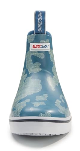 Image of SUREWAY Men's Deck Boots Professional Non-Slip Fishing & Ankle Boating Boot Waterproof Rain Boots, Lightweight Neoprene Rubber Deck Boots