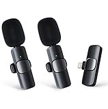 WDIAN Wireless Lavalier Microphones for iPhone, 2.4Ghz Plug and Play, with 2 Noise Reduction Clip...
