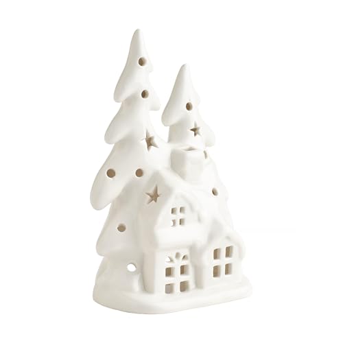home&you - Teelichthalter Snowy Village, Weihnachtsdeko, Kerzenhalter aus...